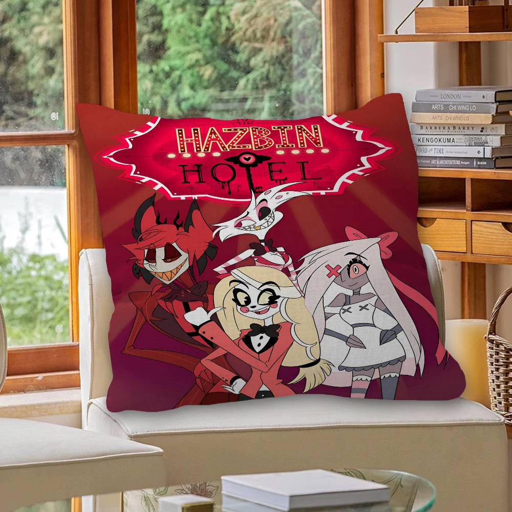 H-Hazbin Cartoon H-Hotel Pillow Gift Home Office Decoration Bedroom Sofa Car Cushion Cover case 45x45