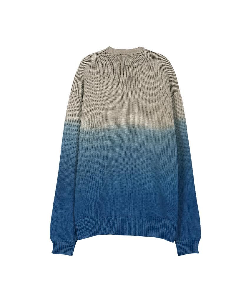 ADSB ANDERSSON BELL Gradient Henry-Neck Sweater Atb1412M(Beige/Blue)