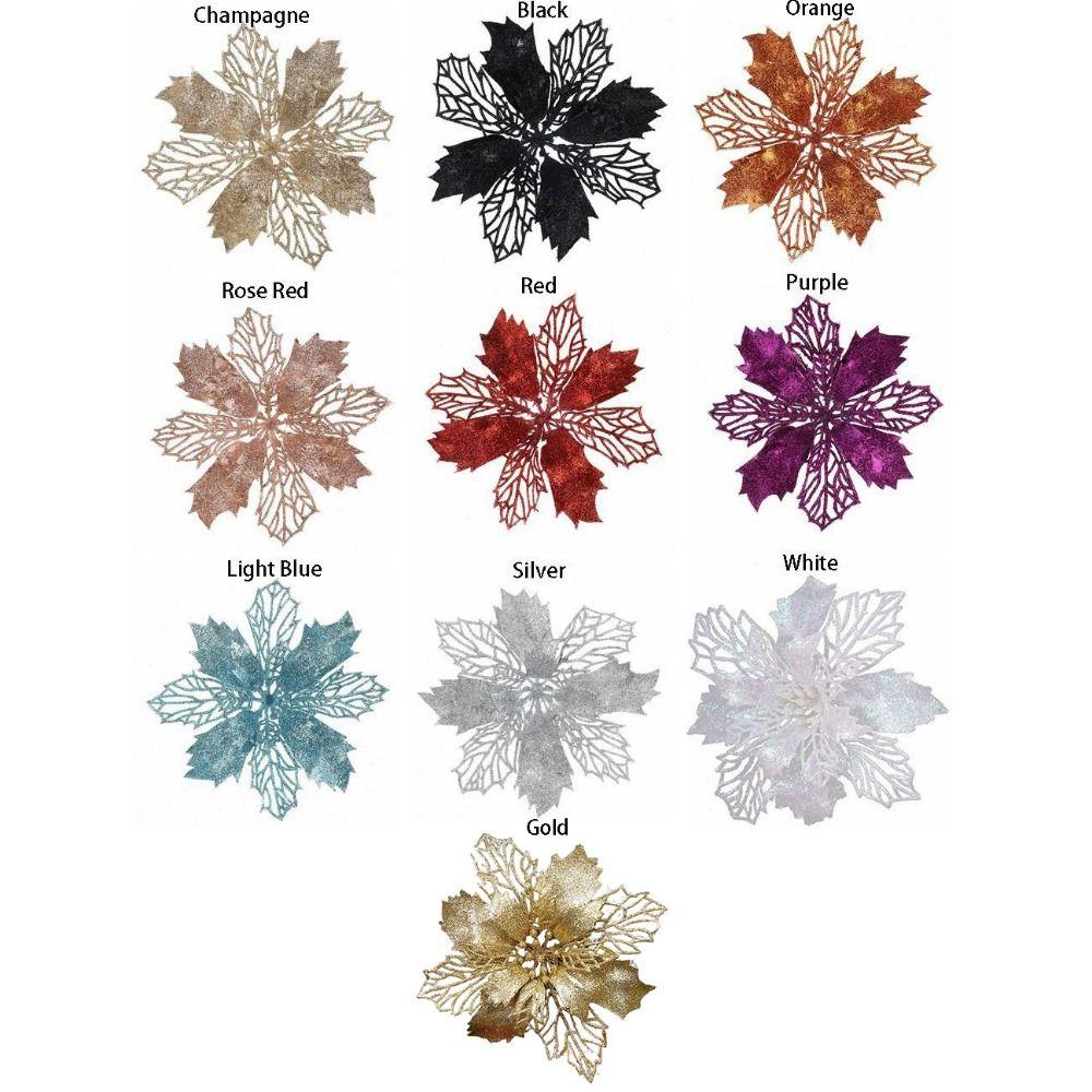 Multi-color Artificial Hollow Flowers Romantic Xmas Tree Pendant ChristmasTree Ornament  Xmas Tree