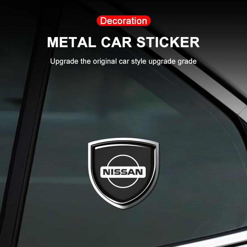 1 Stuks Metaal Auto Deur Schild Embleem Auto Carrosserie Badge 3D Sticker Voor Nissan Nismo Tiida Sylphy Teana X Trail T30 T32 Almera Qashqai J10 J11