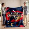 Fierce Panther On Geometric Background Print Blanket Soft and Cozy Perfect for the Living Room Bed Sofa or a Nap,gift