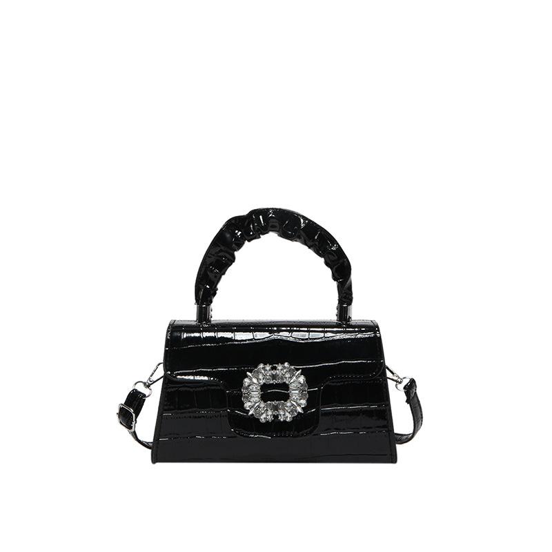 Stone Pattern Handbag Fashionable Small Square Bag Texture Pu Shoulder Bag Niche Versatile Messenger Bag