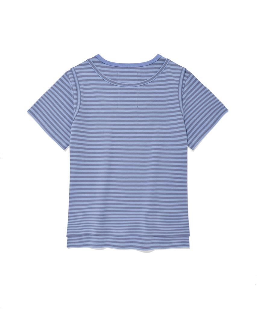 RETRIEVER CLUB Layered Stripe Crop Tee [Blue]