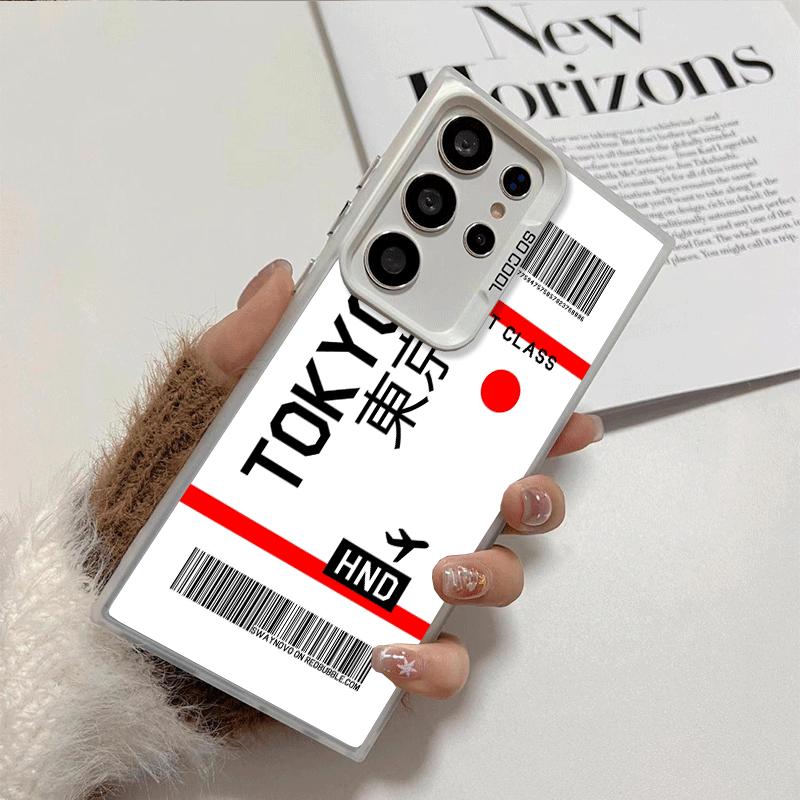 Travel Air Ticket Label Shockproof Phone Case for Samsung Galaxy S26 Edge S25 Ultra S24 FE S23 Plus S21 Cover Anti Fall Fundas