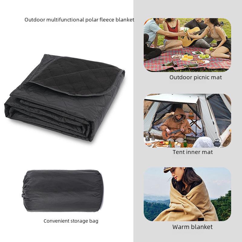 Waterproof Polar Fleece Camping Blanket: Windproof, Thick, Portable Picnic & Nap Mat