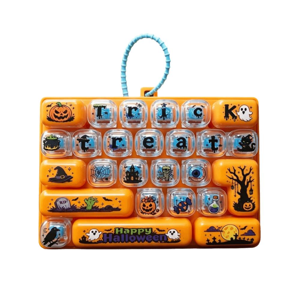 26 Key Decompression Button Toy Cute Design Halloween Keyboard Keychain Popular Pendant