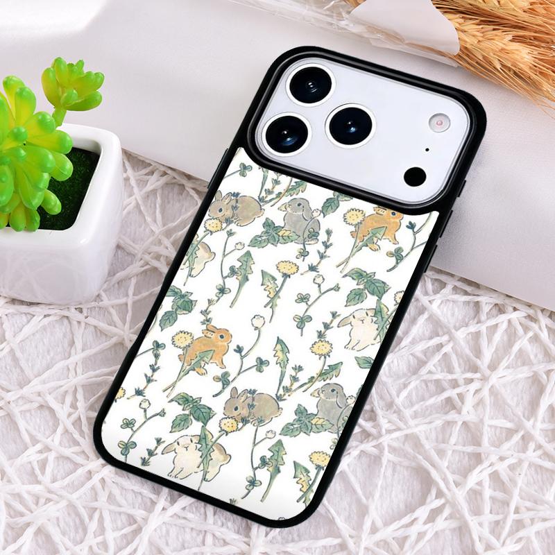 Cute Bunny Rabbit Soft Phone Case for iPhone 17 Air 16 15 11 12 14 13 Pro Max Shockproof Cover