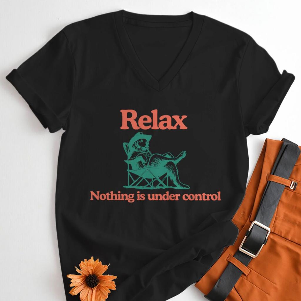 Golden Retriever Vintage Shirt Relax Nothing Is Under Control Golden Mom Tshirts Vneck Women Clothing Fashion Casual Tops
