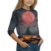 Kids Long Sleeve Halloween Print T-Shirt Round Neck Casual Top