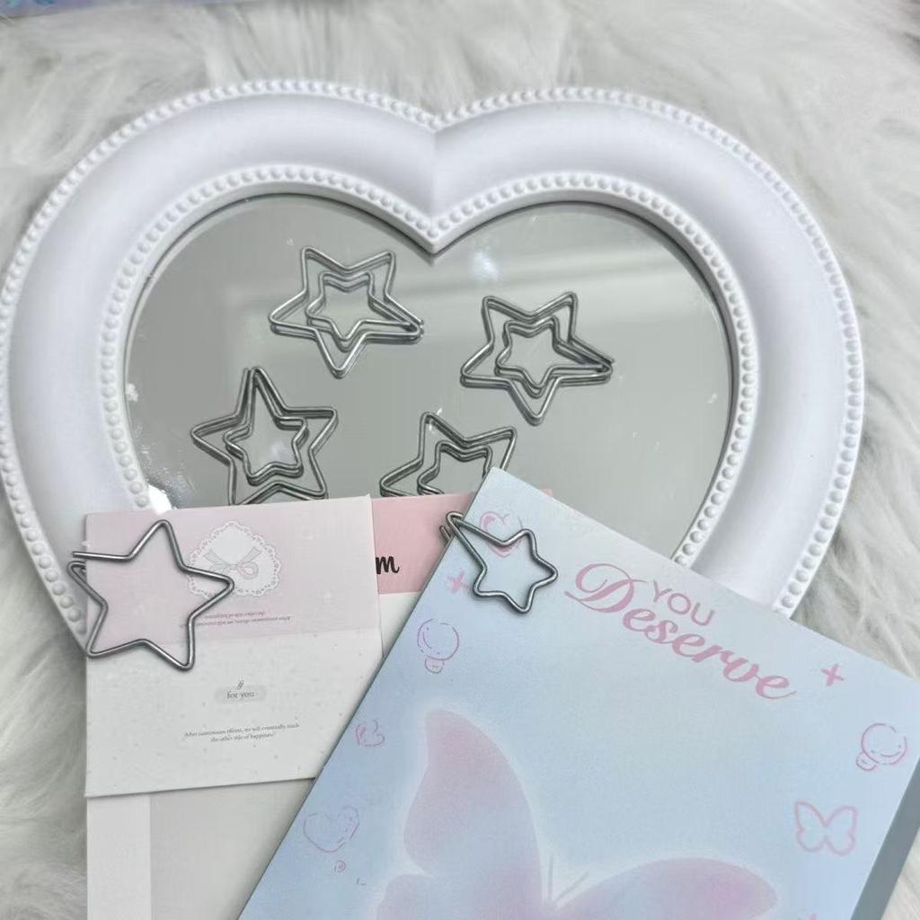 15pcs Stylish Silver Star-Shaped Paper Clips for Decoration And Organizing