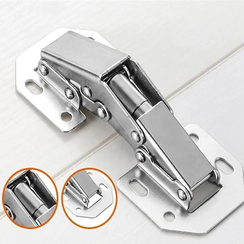 Balamale pentru dulap din oțel de 90 de grade Orificiu fără găurire Balamă hidraulică cu tampon pentru dulap de bucătărie Balamale pentru dulap Feronerie pentru mobilier