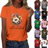 Ladies' Loose Comfortable Casual Fashionable Plant Flower Printed Round Neck Short Sleeved Shirt