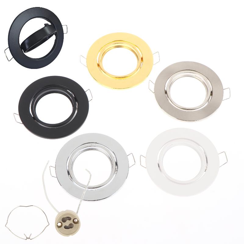 1 Set Round Fixture Downlight Led Holders Cutout For Bulb Holder Recessed Led Spot Light Mr16 Gu10 Led Downlights Frame