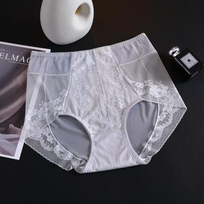 Bragas Femeninas de Verano Nuevas Chinas de Lujo Ligero Sexy de Satén Encaje Suave Sin Marcas Transpirables de Cintura Media