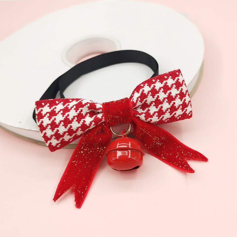 Cat dog Christmas bow tie, scarf bow tie New Year's jewelry shooting props Muppet blue and white teddy bear