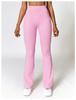 High-Waist Quick-Dry Flared Yoga Pants for Women - European & American Style, Peach Hip-Lifting 