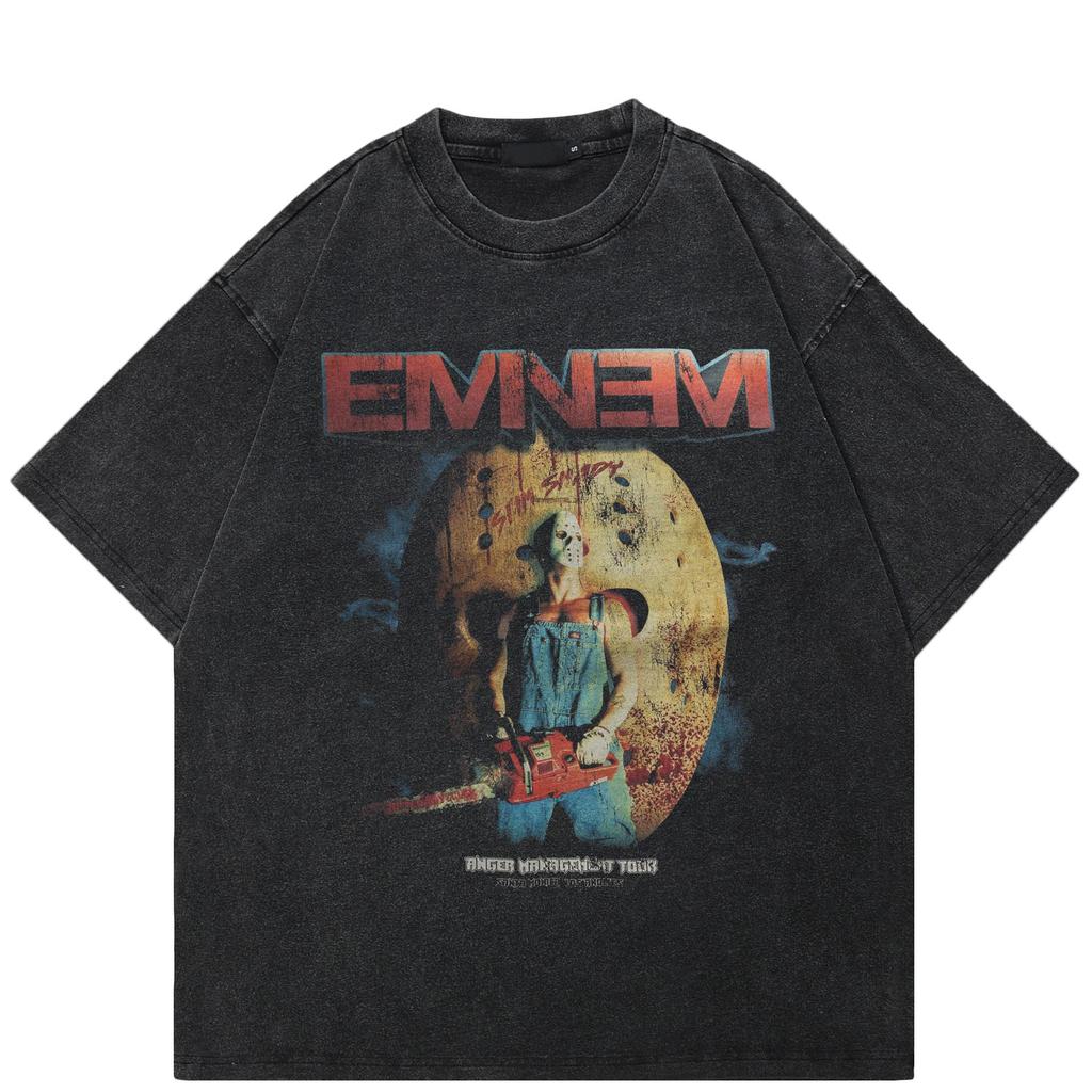 Streetwear Funny Graphic T-Shirt Cotton Washed Black Tshirt Unisex Tops Tees Short Sleeves T Shirt