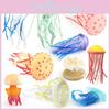 Marine Life Plastic Jellyfish Statue Static Tabletop Ornament For Home Decor
