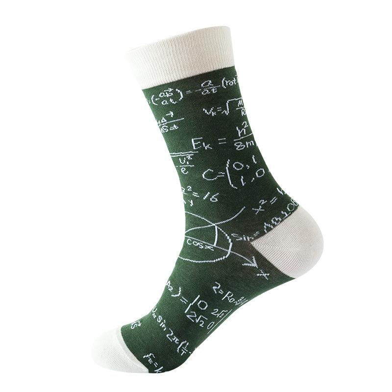 1/2 Paar Kreative Geometrische Muster Mittellange Socken Trendige Bequeme Atmungsaktive Socken Anzug für Alle Jahreszeiten