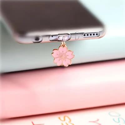 Sakura Design Phone Dust Plug Suitable for iPhone for Samsung Type-C Interface Phone Decoration Hanger Phone Accessories