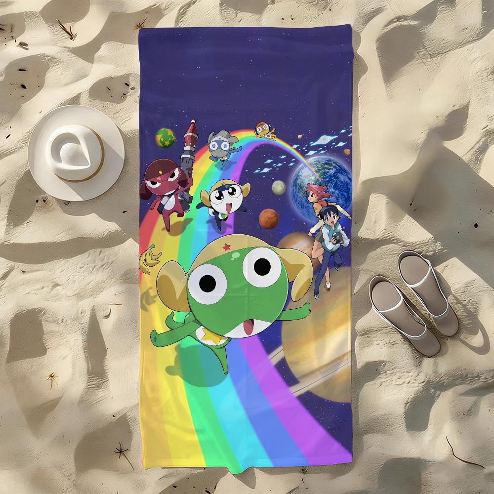 Cartoon S-Sgt. F-Frog K-Keroro-S Towel For Swim Yoga Gym Quick Drying Soft and skin-friendly Beach Towels All-Season