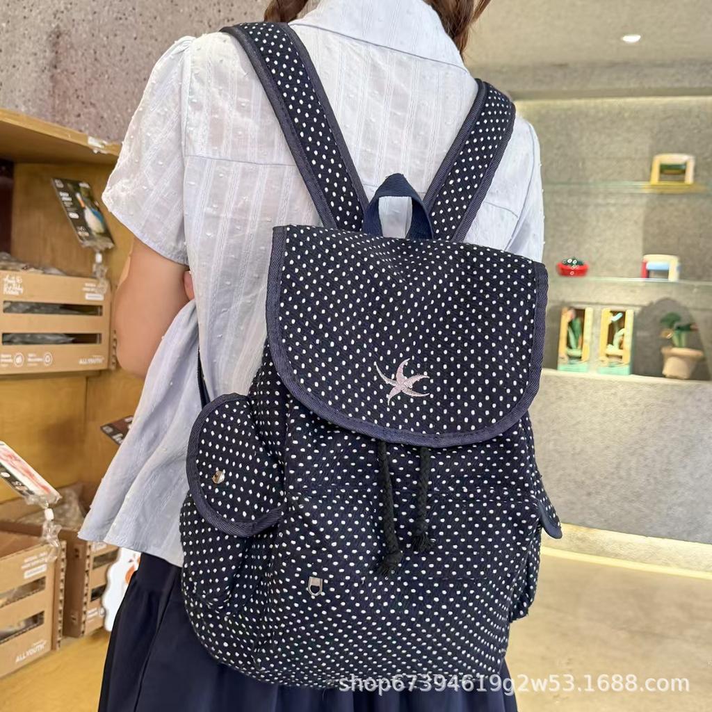 Schoolbag polka dot strap 1011 new backpack college style college student commuting daily niche leisure travel small backpack