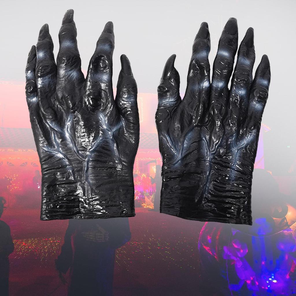 Halloween Rękawice Wilkołaka Ręce Wilkołaka Dla Dorosłych Unisex Straszne Długie Pazury Zwierzę Cosplay Impreza Karnawał Wilk