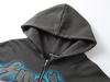 Unisex Rhinestone Zipper Hooded Cardigan & Sweatpants Set with Letter Print.