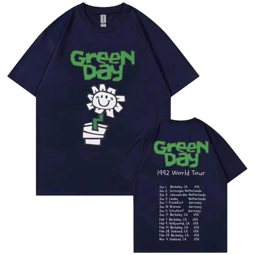 Best Famous Band Green Day 1992 World Tour T Shirts Unisex Unisex Vintage Gothic Rock Tshirt Unisex Cotton Casual Tshirts