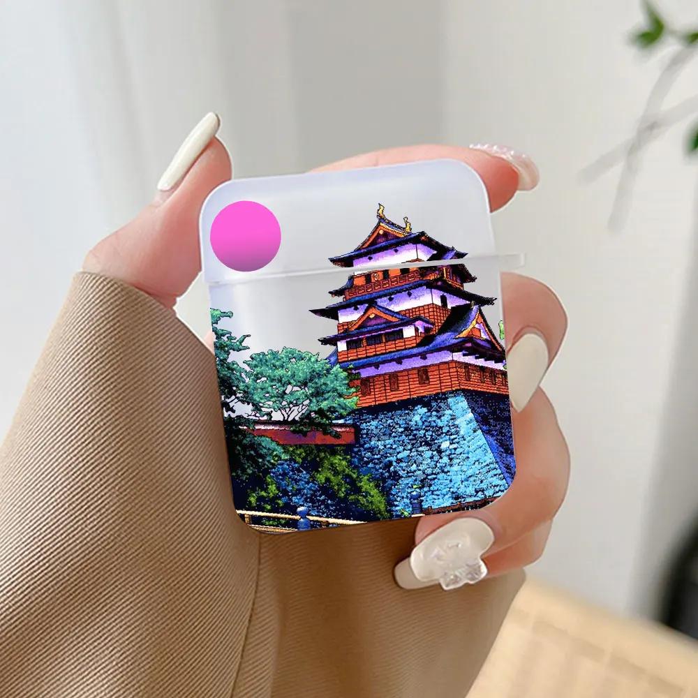 Japanese Anime Landscape Earphone Case for Airpods 4th 3rd Pro 3 2 Shockproof Cover for Airpod 2 3 1 Protective Accessorie Shell