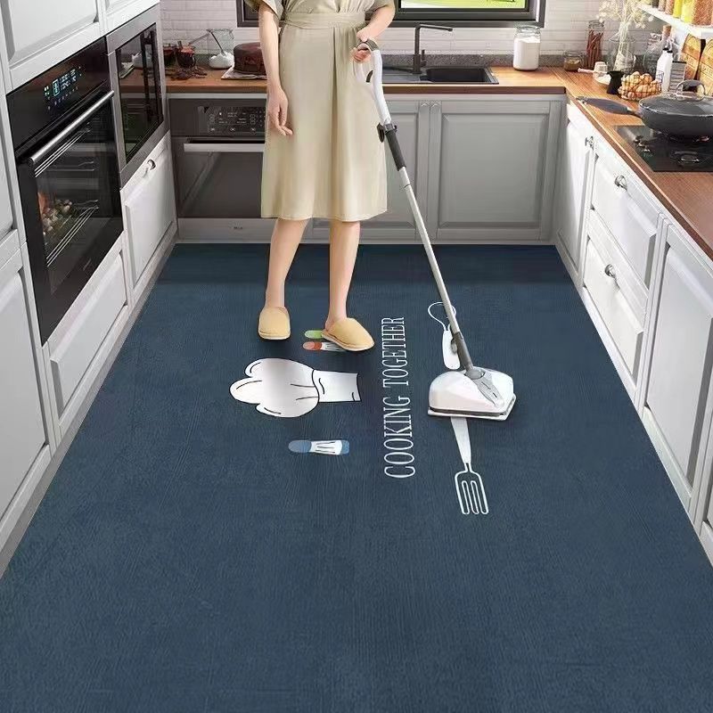 Kitchen Non-slip PVC Large Area Rug Dirt-resistant Waterproof Soft Rugs Living Room Carpet Balcony Oil-proof Carpets Foot Mat