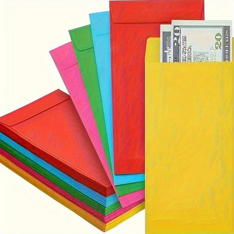 30pcs Self Sealing Colored Money Envelopes Suitable For Cash, Salary, Savings, Coins, Currency, Letters