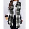 European & American Plaid Sleeveless Woolen Vest, Autumn/Winter Fashion, Loose Women's Coat