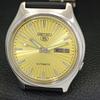 JAPAN 7009A VINTAGE SEIKO 5 AUTOMATIC MENS GOLDEN COLOR DIAL WATCH A701310-5