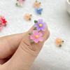50Pcs Cute Cartoon Mini Colored Flowers and Leaves Nail Art Resin Designer Charms DIY Craft For Nail 3D Decorations Jewelry