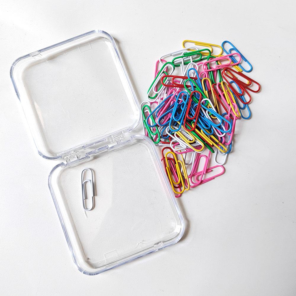 70pcs Colorful Paper Clips With Storage Box - Business Gift Stationery Supplies Metal  Learning Office Materials Invoice Clip