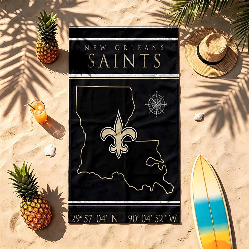 New Orleans Saints (5) Theme Beach Towel Sand Resistant Soft And Comfortable Suitable For The Pool Camping Yoga And Diving A Travel
