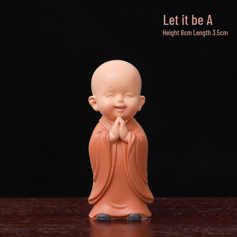 Handmade Cute Little Monk Resin Ornaments for Desktop Decoration