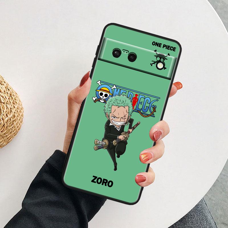 Ones-Pieces Luffys Stoßfeste Hülle Für Google Pixel 8 7A 6A 5A 5 4 4A XL Pro 5G Schwarze Handyhülle Weiche Fundas Capa Handyhülle