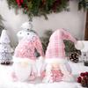 Christmas Fluffy Hairball Decorations Bow Ribbon Pink Series Sequin Pink Series Fabric Art Ornaments 2 Styles