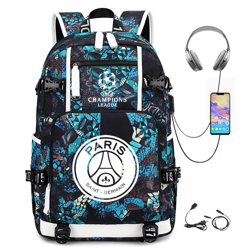 Football Peripheral Printing Usb Charging Port Leisure Travel Mountaineering Bag Large Capacity Go Out Portable Backpack