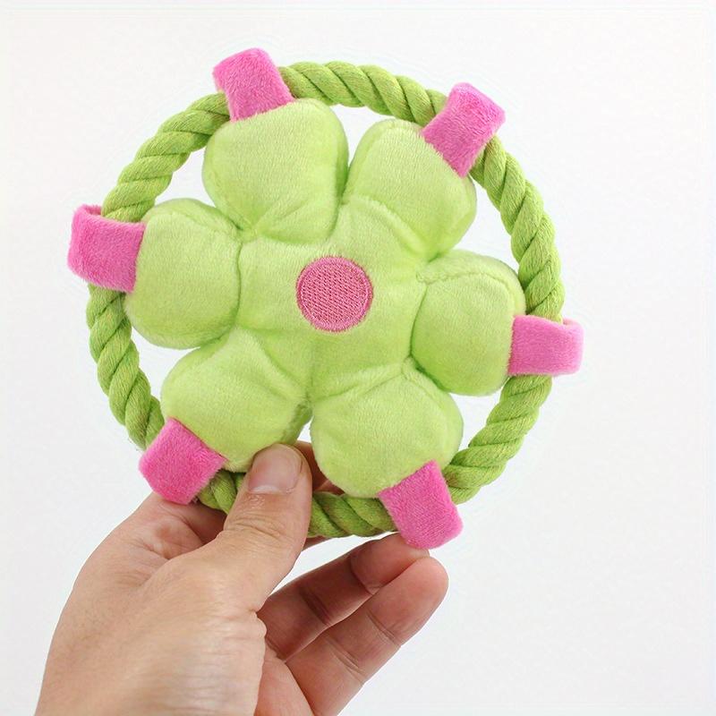 Durable Anti-Choking Dog Chew Squeaky Toy, Soft Rope Loop Design for Interactive Play, Ideal for Fetching Tug-of-War and Dental Exercise