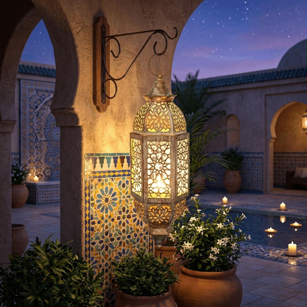 Metal Frame Metal Hollow Lantern Luxury Candle Lantern Wind Lamp Candle Holder  Living Room