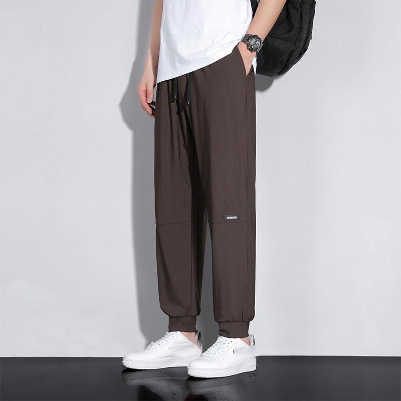 Men High Elastic Sweatpants Large Size Gym Joggers Running Quick Drying Sports Pants Men Clothing