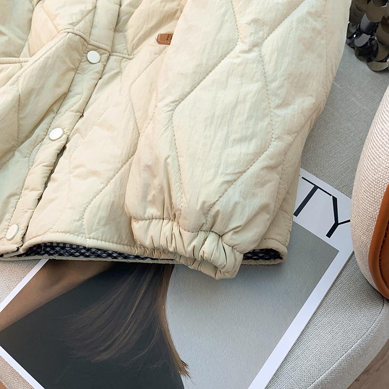Lightweight Cotton Jaet for Women with Quilted Button Ket Details Cotton Coat Female Outerwears Women's Jacket Plus Size