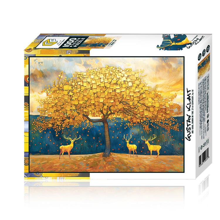 Golden Wooden Jigsaw Puzzle Wealth Tree 1000 Pieces, Popular Korean Puzzle