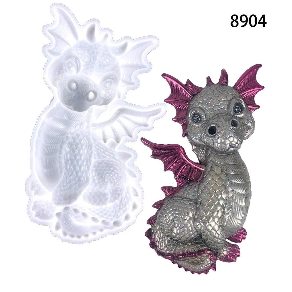 Cute Flying Dragon Snake Epoxy Mold Wall Home Decoration for Desktop Ornaments Flower Snake Flying Dragon Mold Molds DIY Craft