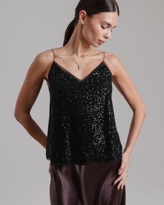 Tílko s flitry Mira Mia 265232 S černé