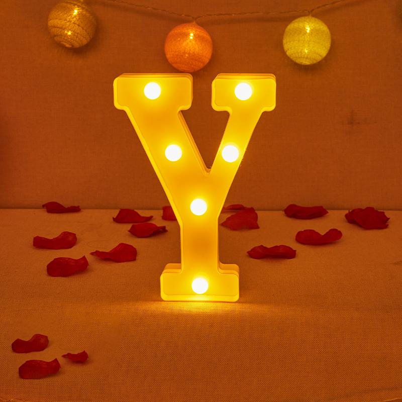 Alphabet Letter LED Lights Luminous Number Lamp Decor Battery Night Light for Home Wedding Birthday Christmas Party Decoration KTY