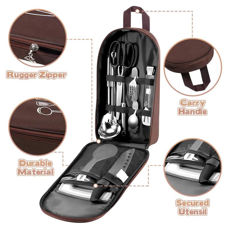 Outdoor Cookware Bag Camping Storage Bag Portable Travel Utensil Bag Camping Outdoor Cooking Utensil Organizer